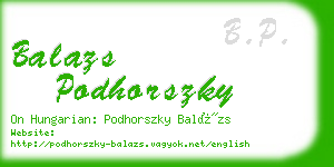 balazs podhorszky business card